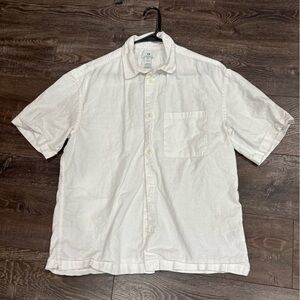 H&M linen blend white shirt